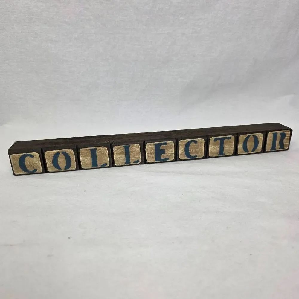 Wood Collector Letter Blocks Shelf Decor